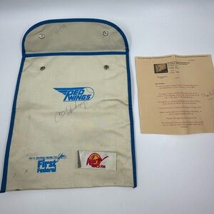 Vintage 1988 MiLB Rochester Red Wings CHUCK STANHOPE Autographed Bag White/Blue